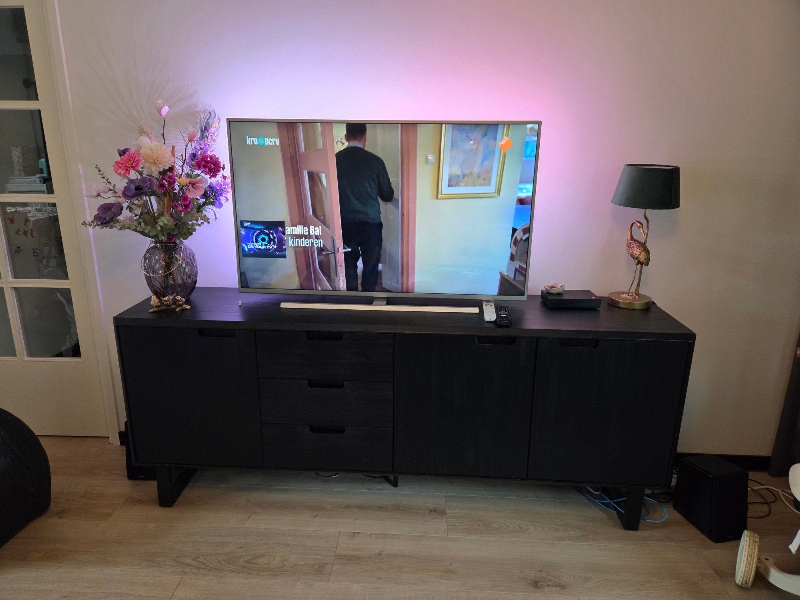 Trendhopper dressoir zwart + evt wandkast, Huis en Inrichting, Met lade(s), Zo goed als nieuw, 200 cm of meer, 25 tot 50 cm