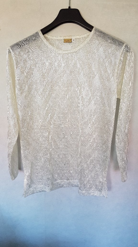 Witte trui met lichte glans maat XL, Wit, Maat 46/48 (XL) of groter, Ophalen of Verzenden, Zo goed als nieuw
