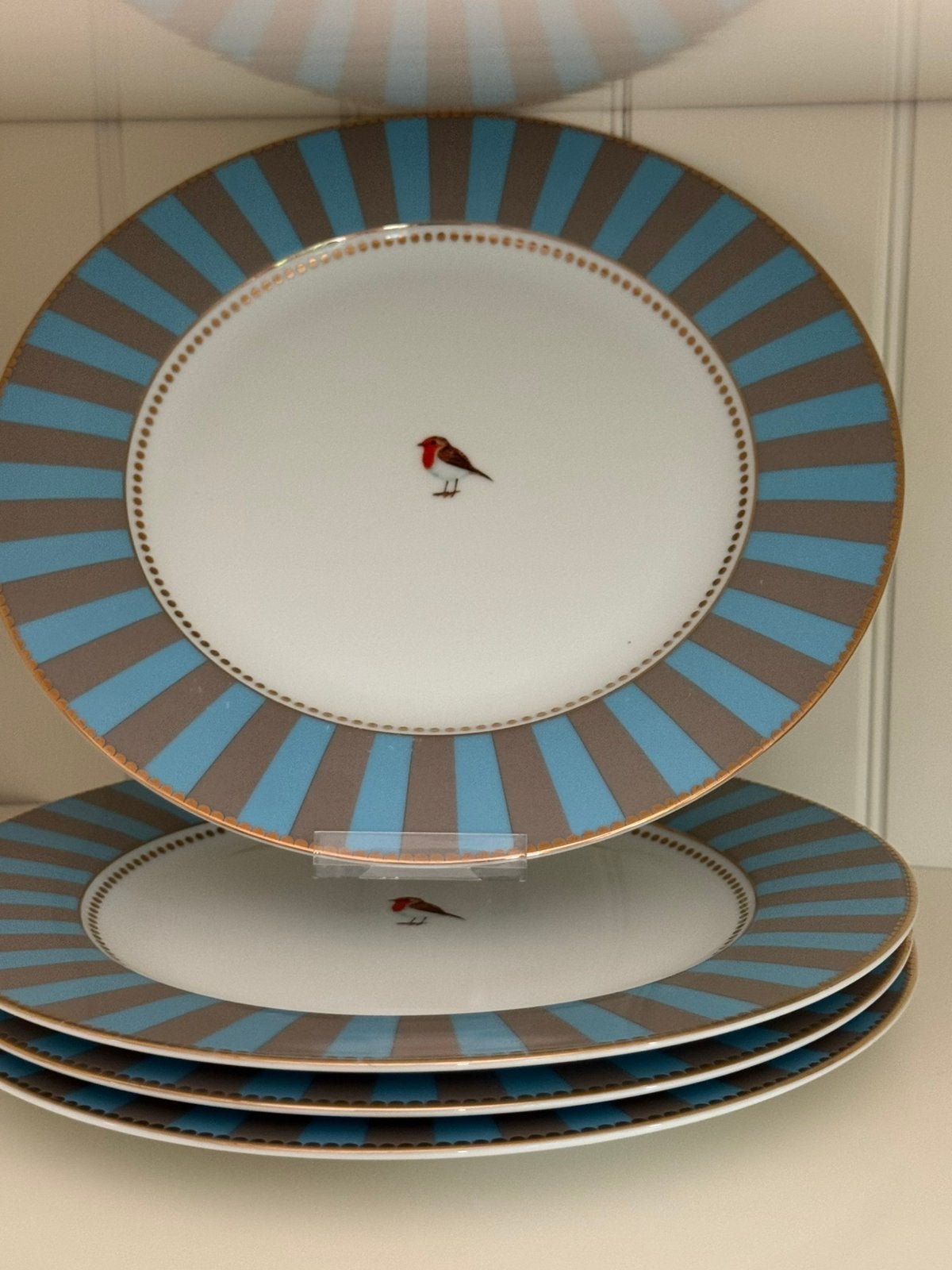 Pip Studio servies Love Birds 4 grote borden 27 cm blauw, Huis en Inrichting, Pip Studio, Ophalen of Verzenden, Zo goed als nieuw
