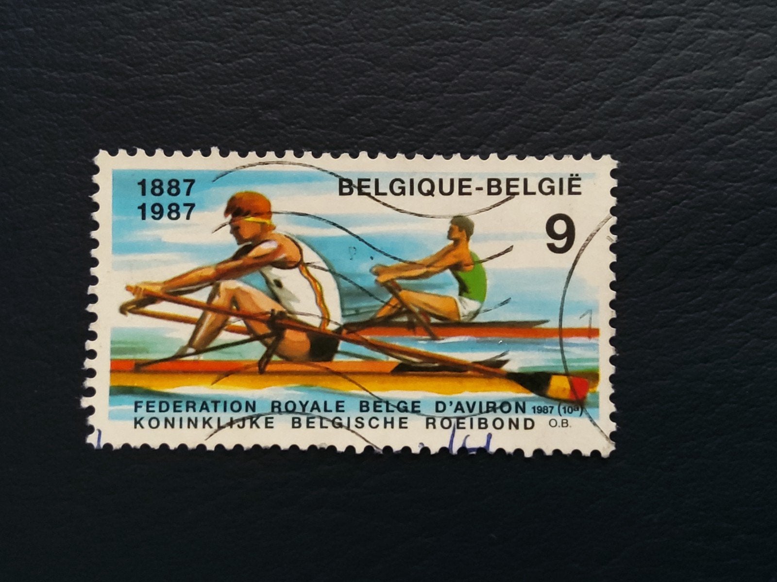 Belgische postzegel roeien 1987, Postzegels en Munten, Ophalen of Verzenden, Frankeerzegel, Sport