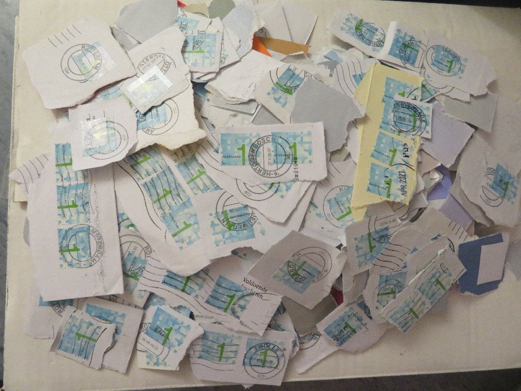 postzegels  blauw groene 1 kilowaar  125 gram, Postzegels en Munten, Verzenden, Gestempeld