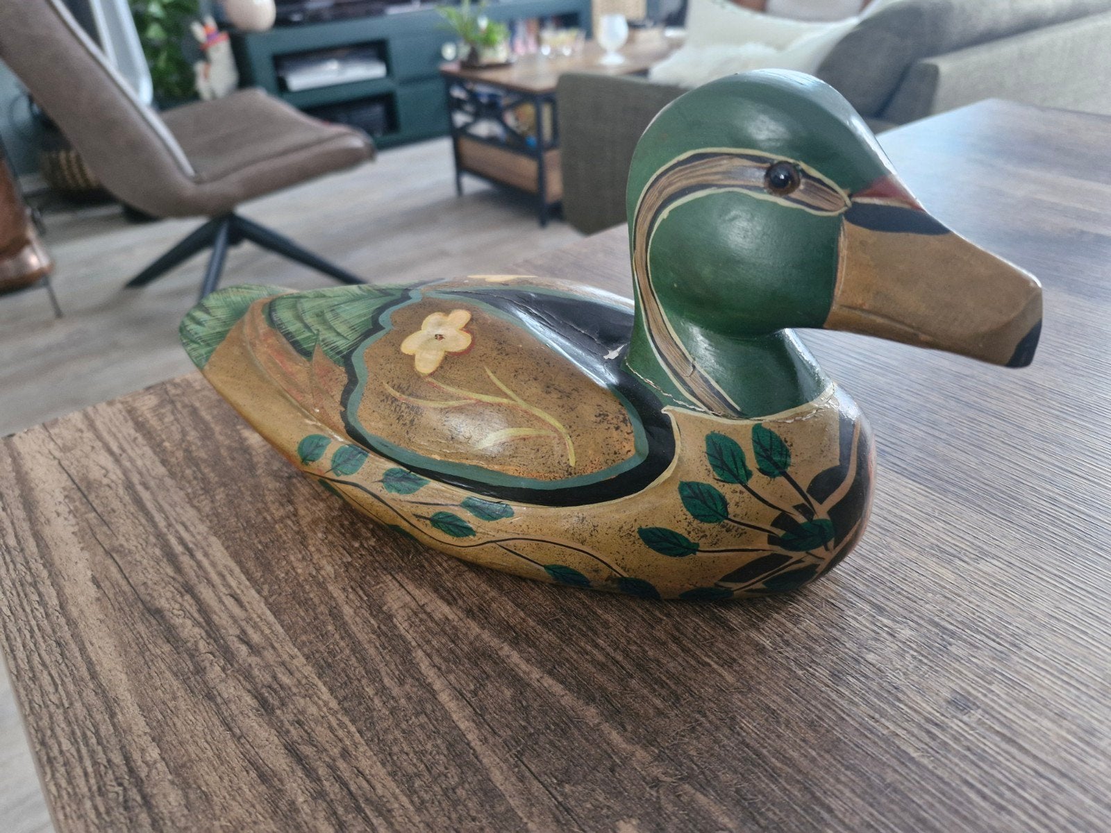 Houten sier eend, Ophalen of Verzenden