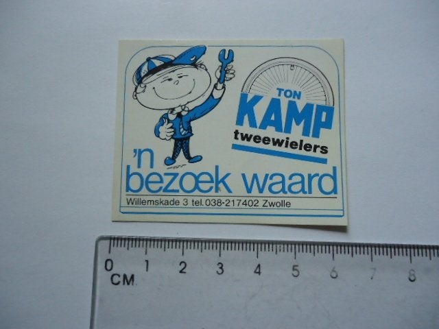 sticker oud Ton Kamp ZWOLLE racefiets kreidler zundapp retro, Verzenden, Zo goed als nieuw, Bedrijf of Vereniging