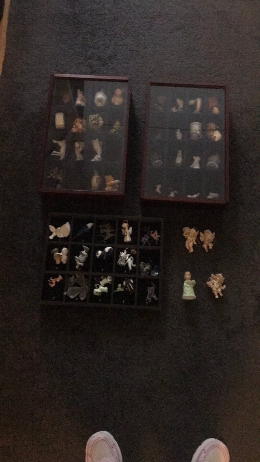 Oude vitrine kastjes letterbak, Ophalen of Verzenden