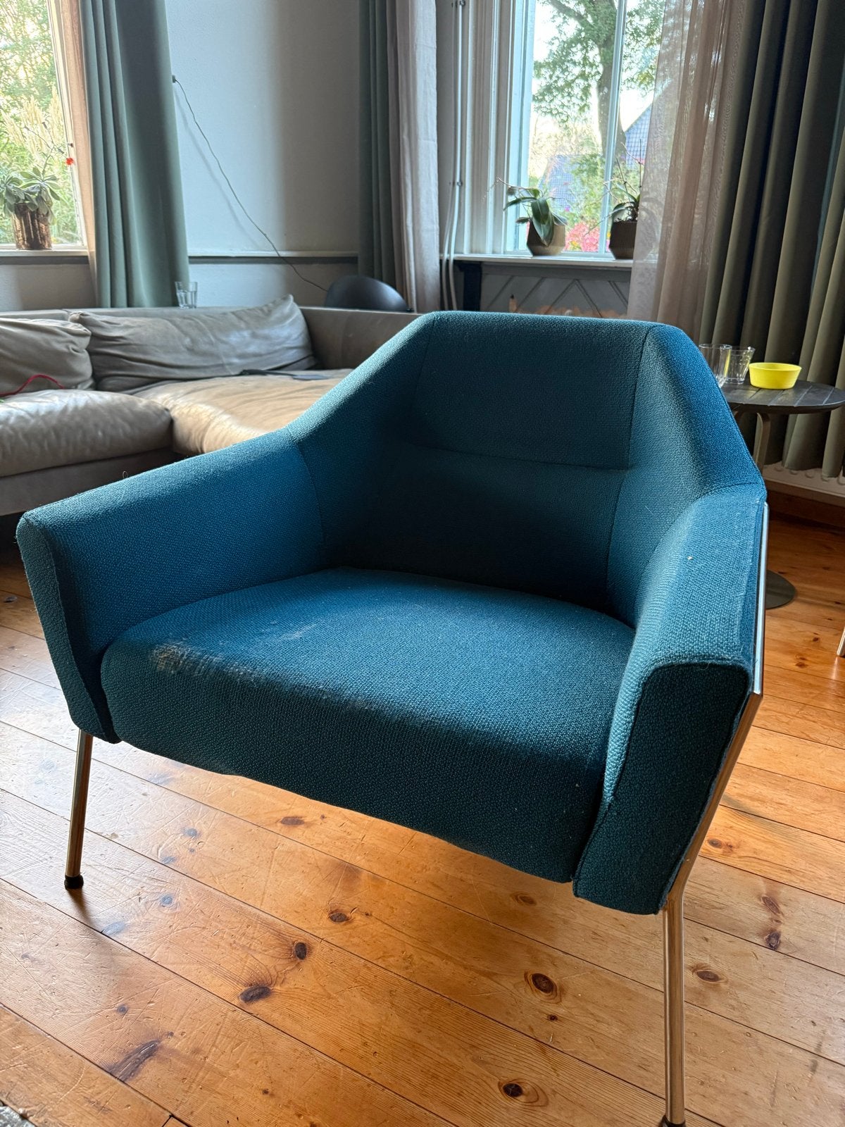 Harvink fauteuil - Blauw - Gebruikt, Huis en Inrichting, Ophalen, Gebruikt, Stof, 75 tot 100 cm