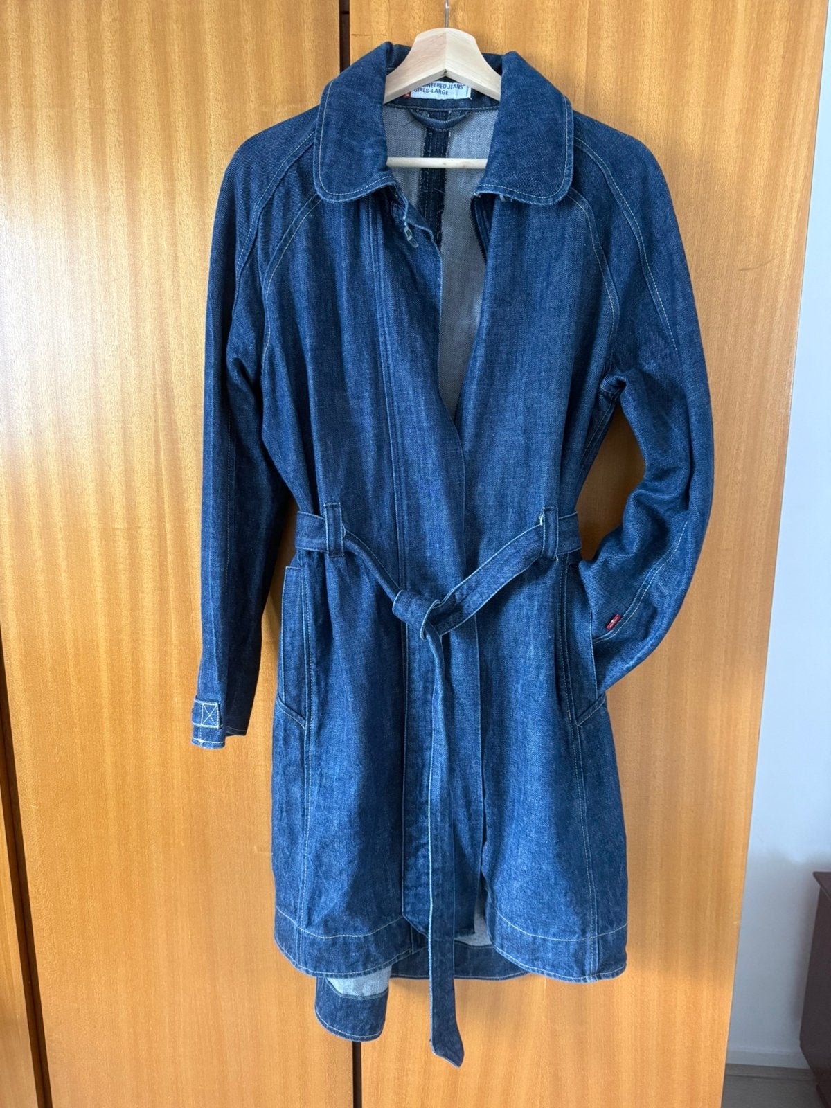 Vintage Levi’s spinkerjas/trenchcoat dames maat L, Ophalen of Verzenden, Zo goed als nieuw, Maat 38/40 (M), Blauw