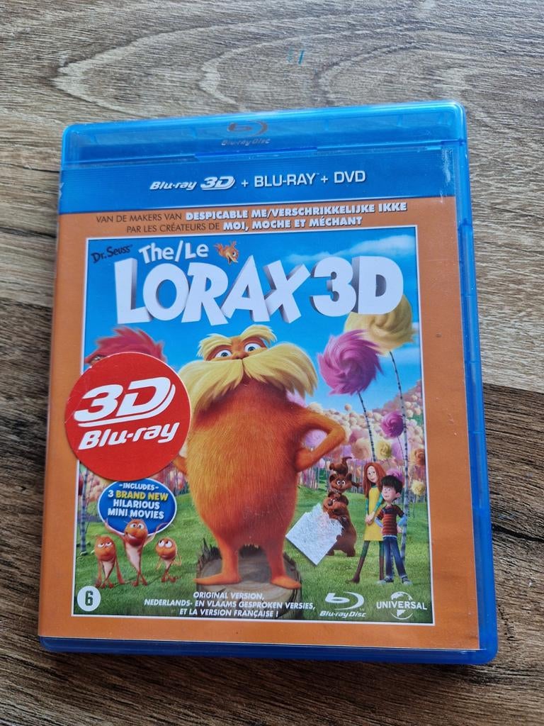 The Lorax 3D Blu-ray, Cd's en Dvd's, Blu-ray, Zo goed als nieuw, 3D, Ophalen of Verzenden