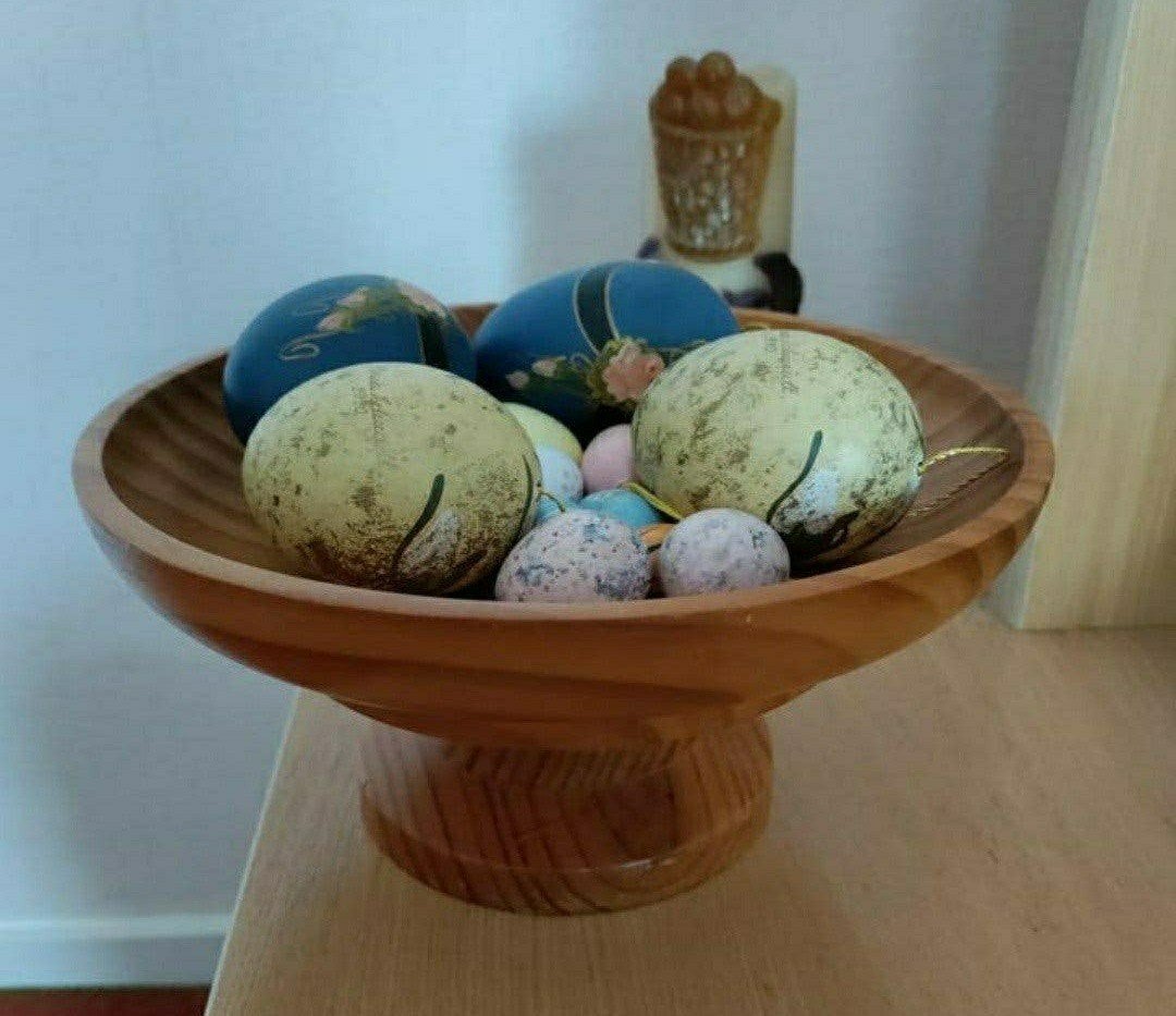 Schaal,Hout,Eieren,Kuikens,Geel,Ei,kleur,merk,Pasen,Vintage, Diversen, Ophalen of Verzenden, Zo goed als nieuw