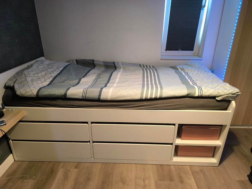 Ikea Släkt bed met opbergruimte, Huis en Inrichting, Ophalen, Gebruikt, 90 cm, Eenpersoons