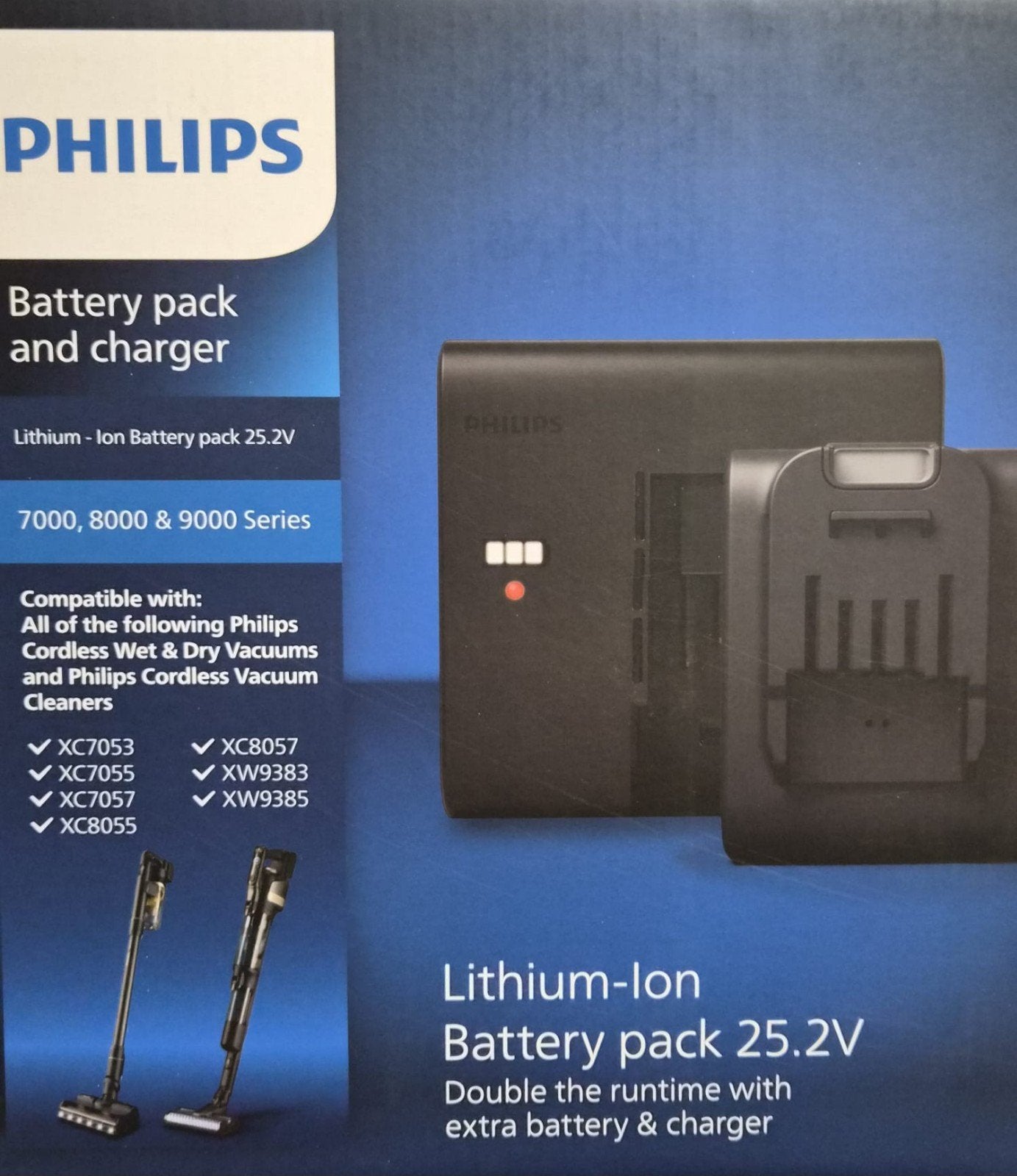 Philips batterij en oplader voor 7000/8000/9000 stofzuigers., Ophalen, Nieuw