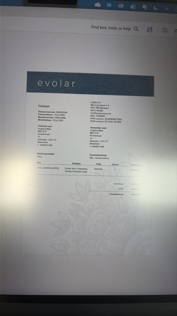 Evolar Airco Omkasting EVO-COVER-LA7016 Donker Antraciet Lar, Ophalen, Nieuw, 3 snelheden of meer, 100 m³ of groter