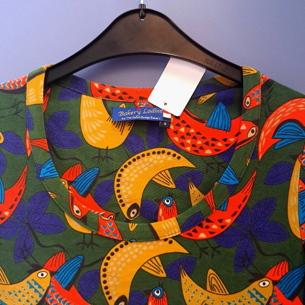 Bakery Ladies groen / okergeel / blauw + vogels mt S 39734, Kleding | Dames, Bakery Ladies, ., Ophalen of Verzenden, Bakery Ladies