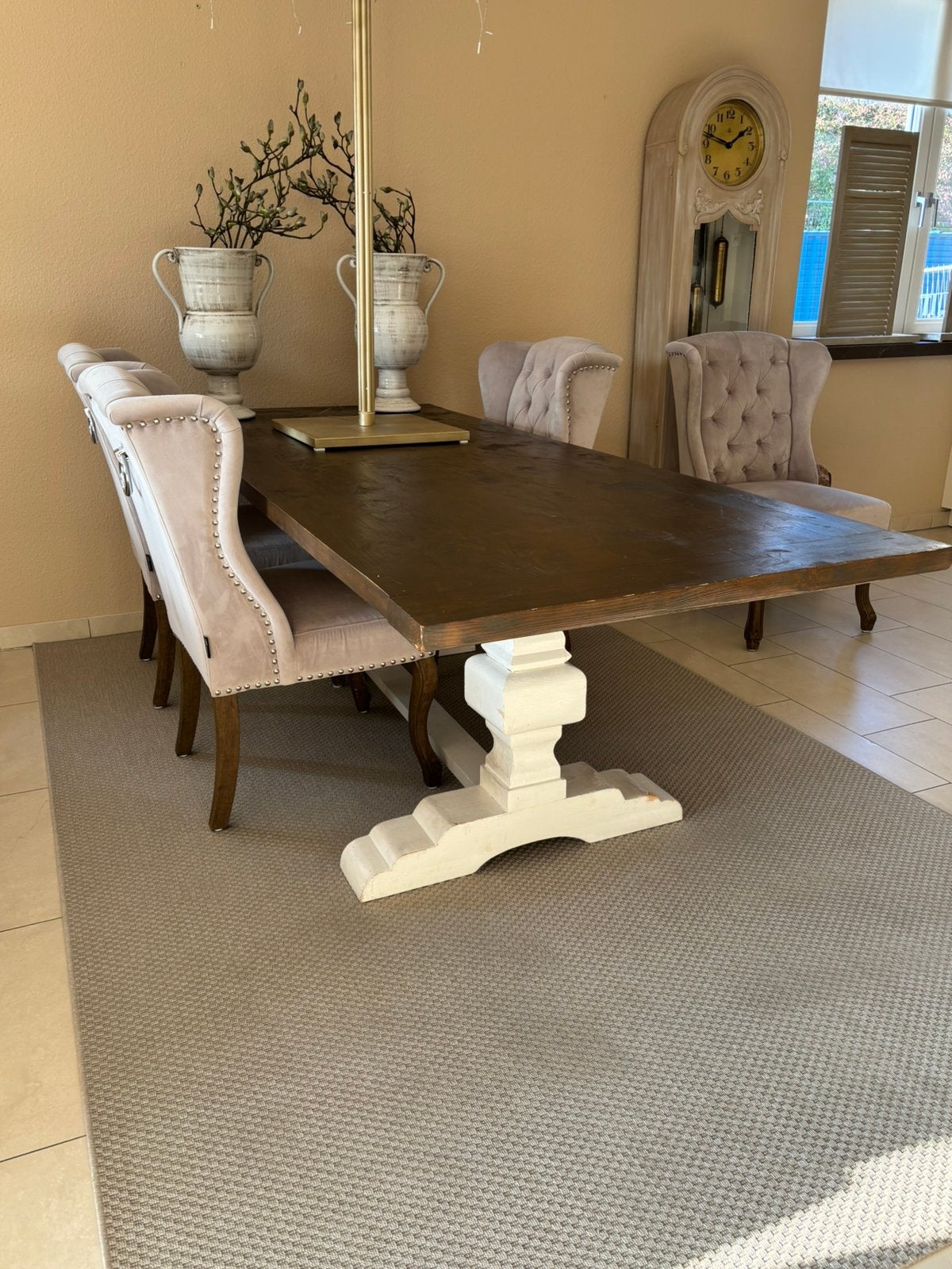 Groot landelijk klooster tafel eettafel zwaar, Ophalen, 200 cm of meer, 50 tot 100 cm, Zo goed als nieuw