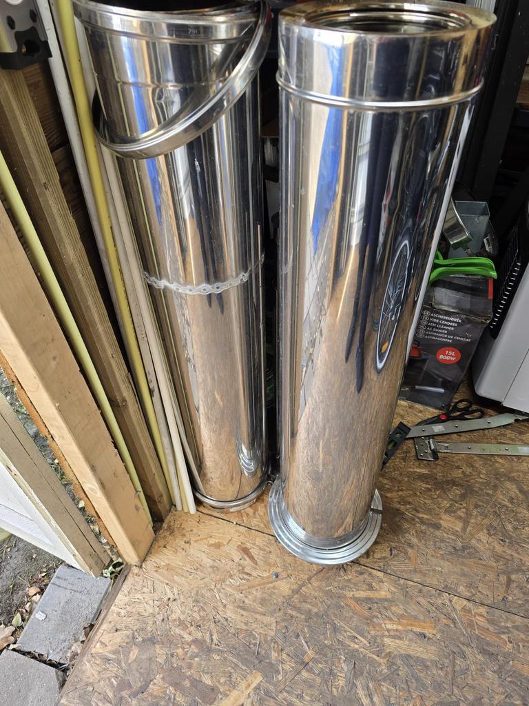Rookgasafvoer buizen rvs 150mm, Afvoer, Ophalen of Verzenden, Zo goed als nieuw, Rvs