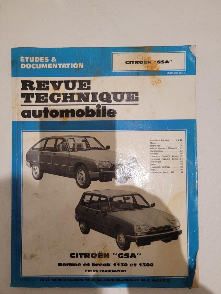 Revue Technique Automobile Citroën GSA Berline Break, Ophalen
