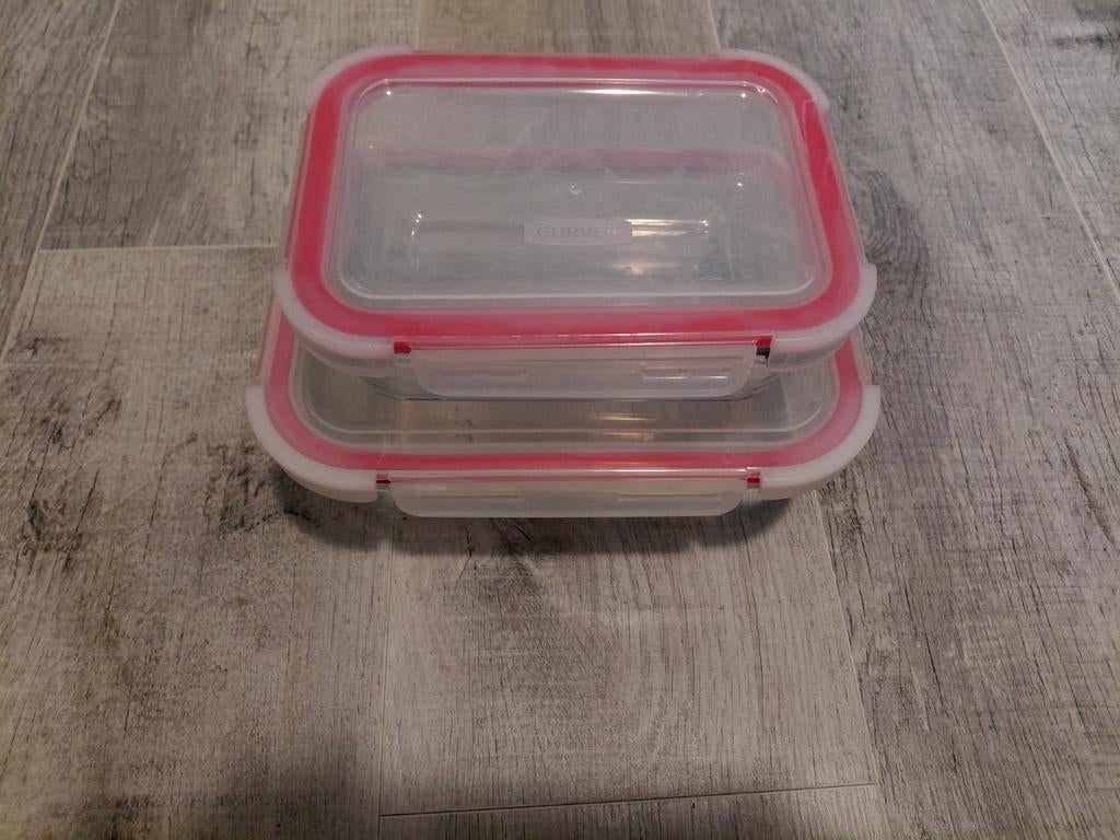 Te koop 2 nieuwe glazen voorraadbakjes van curver, Ophalen of Verzenden, Nieuw, Overige typen
