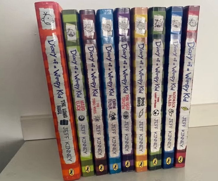 9 eerste boeken Diary Of A Wimpy Kid, Jeff Kinney, Ophalen of Verzenden, Zo goed als nieuw, Fictie