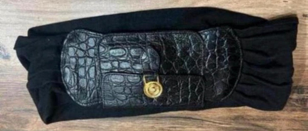 Unieke Vintage riem met tasje, Ophalen of Verzenden, Zo goed als nieuw, Zwart, 100 cm of meer
