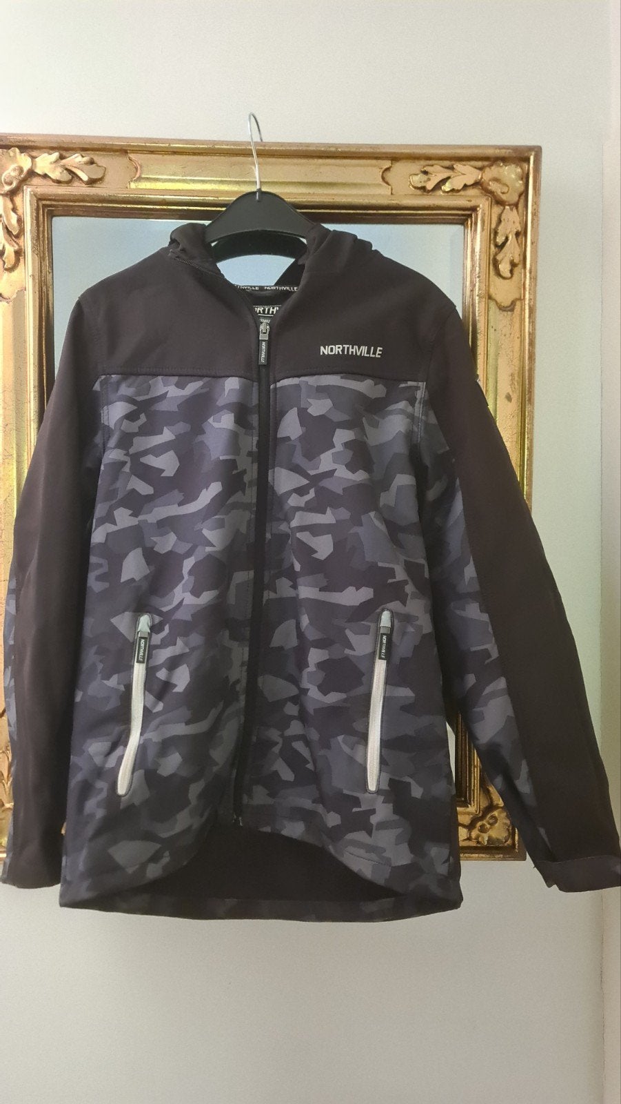 outdoor jas 170 Northville army zwart grijs jacket, Ophalen of Verzenden, Jongen, Jas