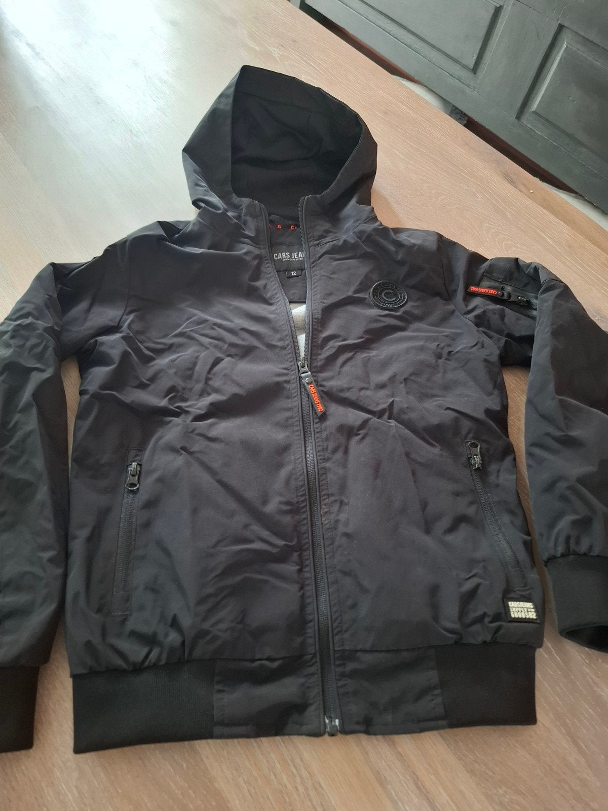 jas maat 12 (152) zwart, Jongen of Meisje, Ophalen of Verzenden, Zo goed als nieuw, Cars Jeans