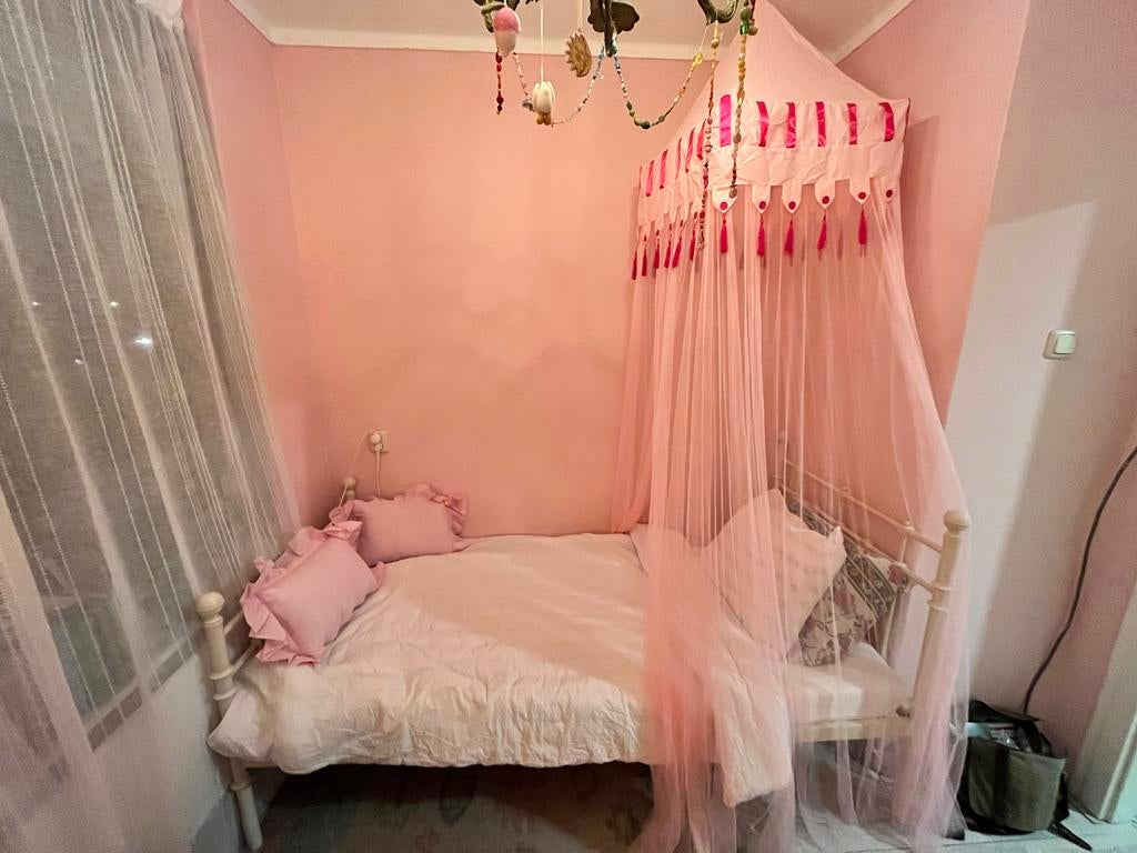 Ikea stalen eenpersoonsbed, Ophalen, 90 cm, Eenpersoons, Wit