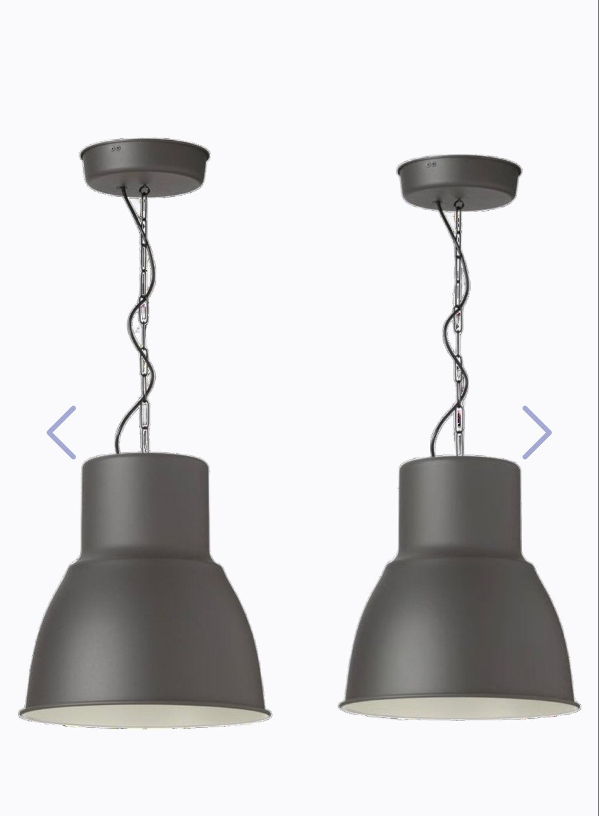 IKEA Brasa hanglampen - 2 stuks ophalen in Uitgeest, Ophalen, Gebruikt, Metaal, E27 (groot)
