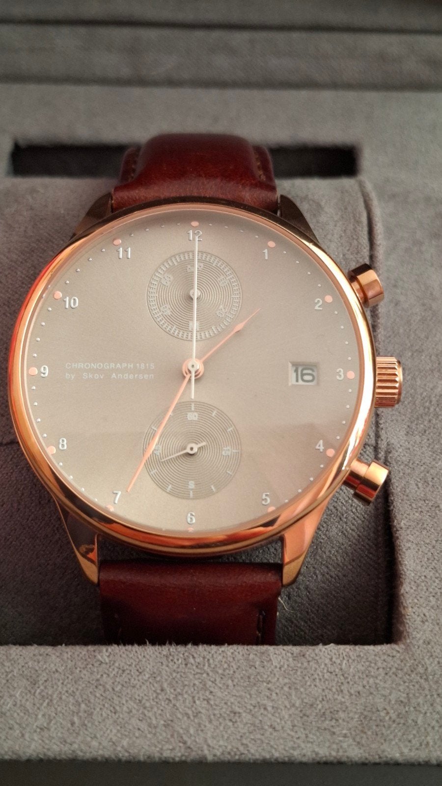 In prijs verlaagd, nu € 209 About Vintage 1815 Chronograph, Ophalen of Verzenden, Zo goed als nieuw, Leer, Overige merken