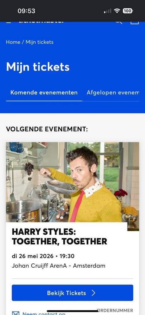 2 staanplaatsen voor concert Harry Styles op 26 mei, Twee personen, Mei