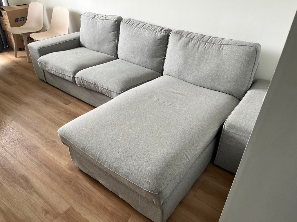 IKEA KIVIK 3-Seater Sofa with Chaise Longue, Ophalen, 250 tot 300 cm, Driepersoons, Zo goed als nieuw