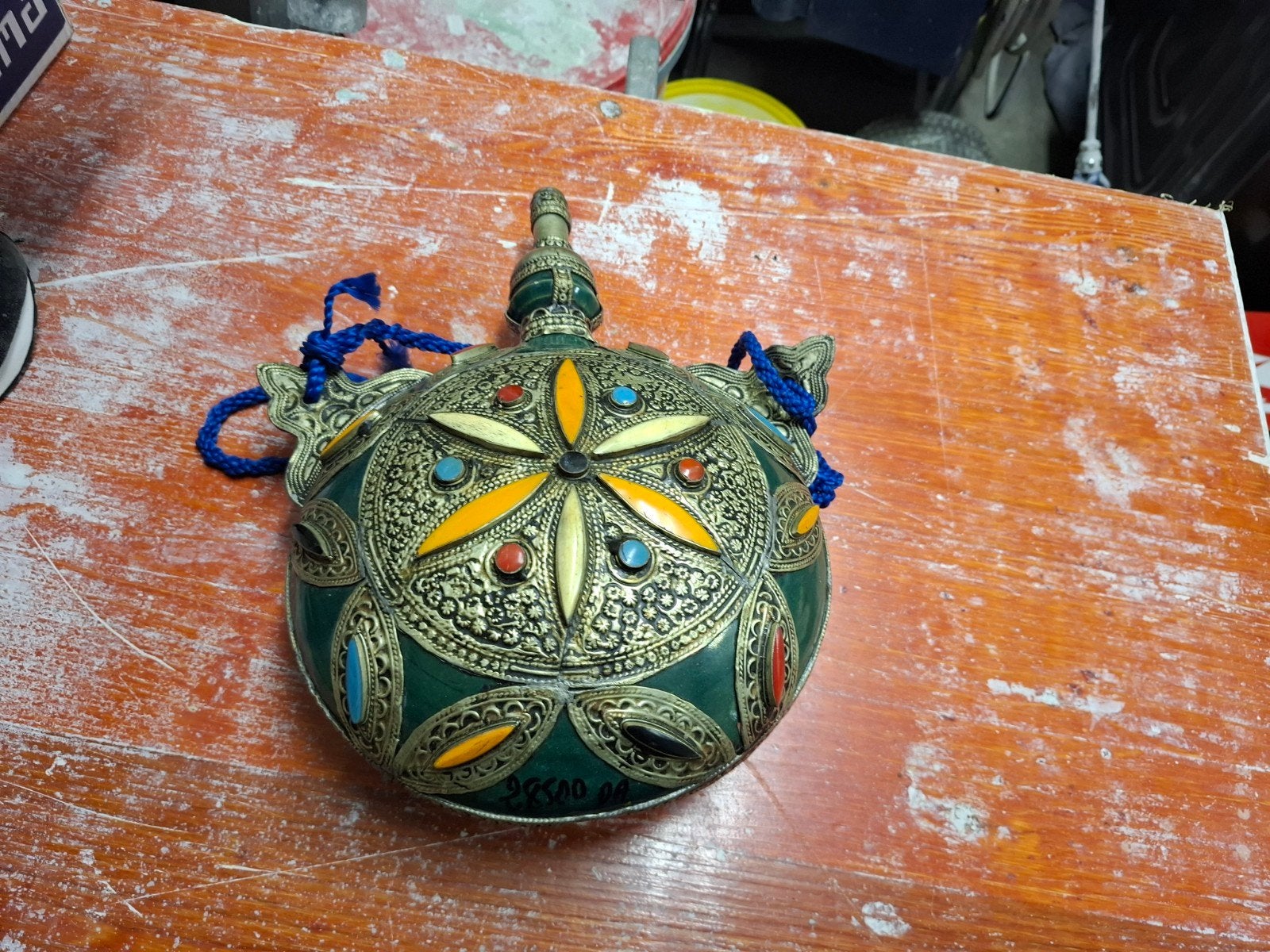 Decoratieve Oosterse Fles met Inlegwerk, Antiek en Kunst, Ophalen of Verzenden