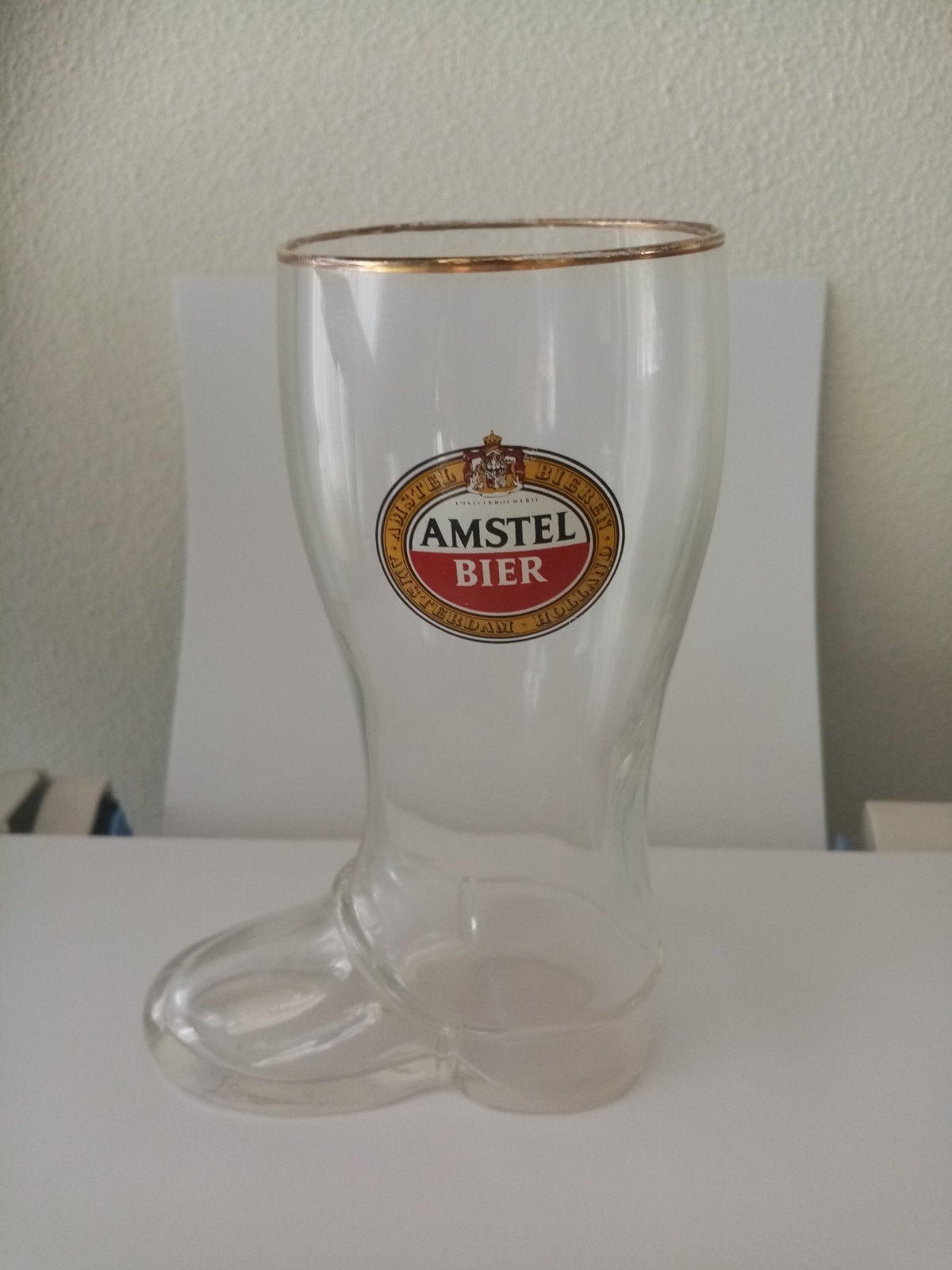 Amstel bierglas Laarsje, Ophalen of Verzenden, Zo goed als nieuw, Glas of Glazen, Amstel