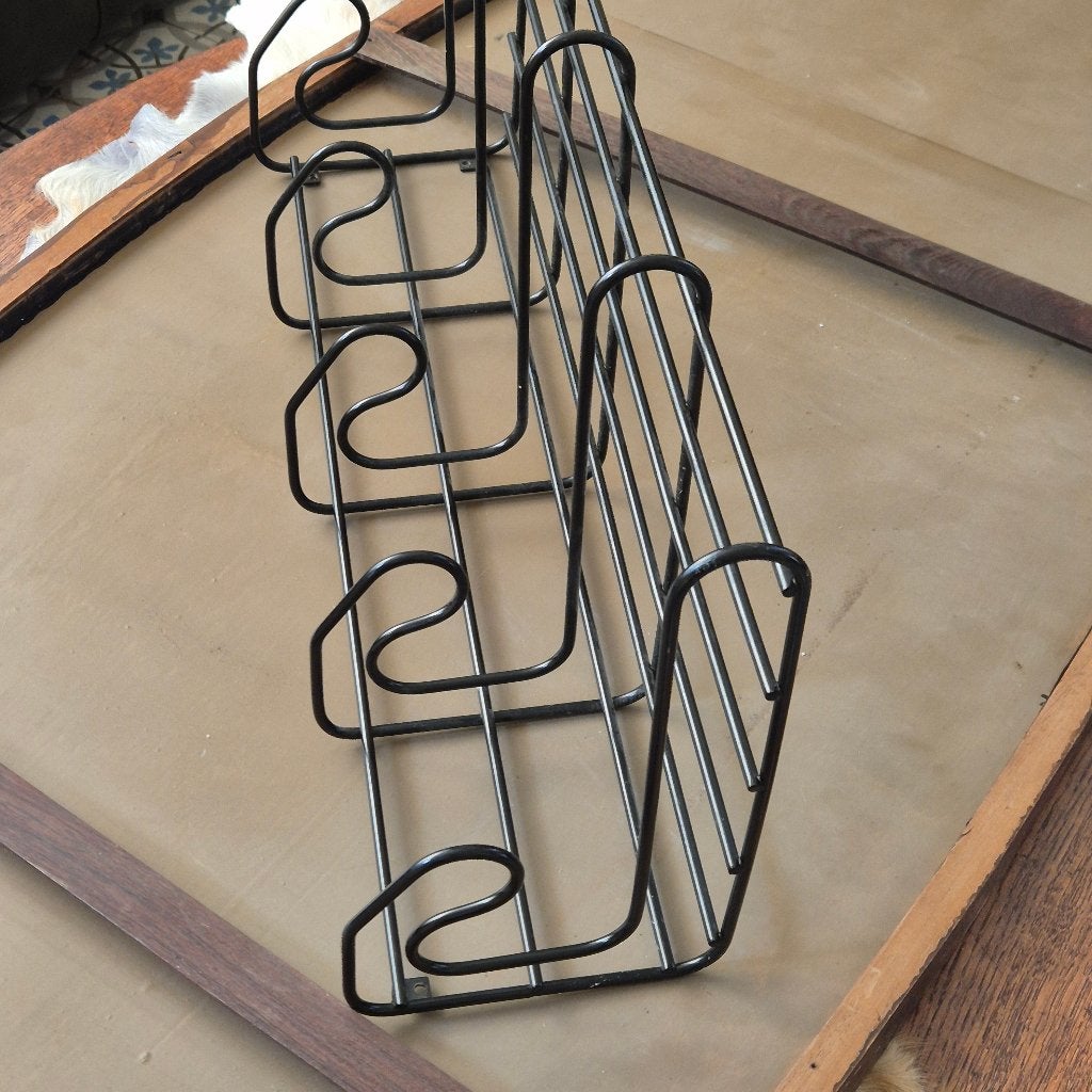 Zwart metalen wandkapstok 5 afgeronde haken 60 cm, Ophalen, Metaal, Wandkapstok, Minder dan 100 cm