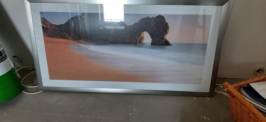 Schilderij met mooie zilveren rand, Raamkozijn, Minder dan 75 cm, Hout, Ophalen
