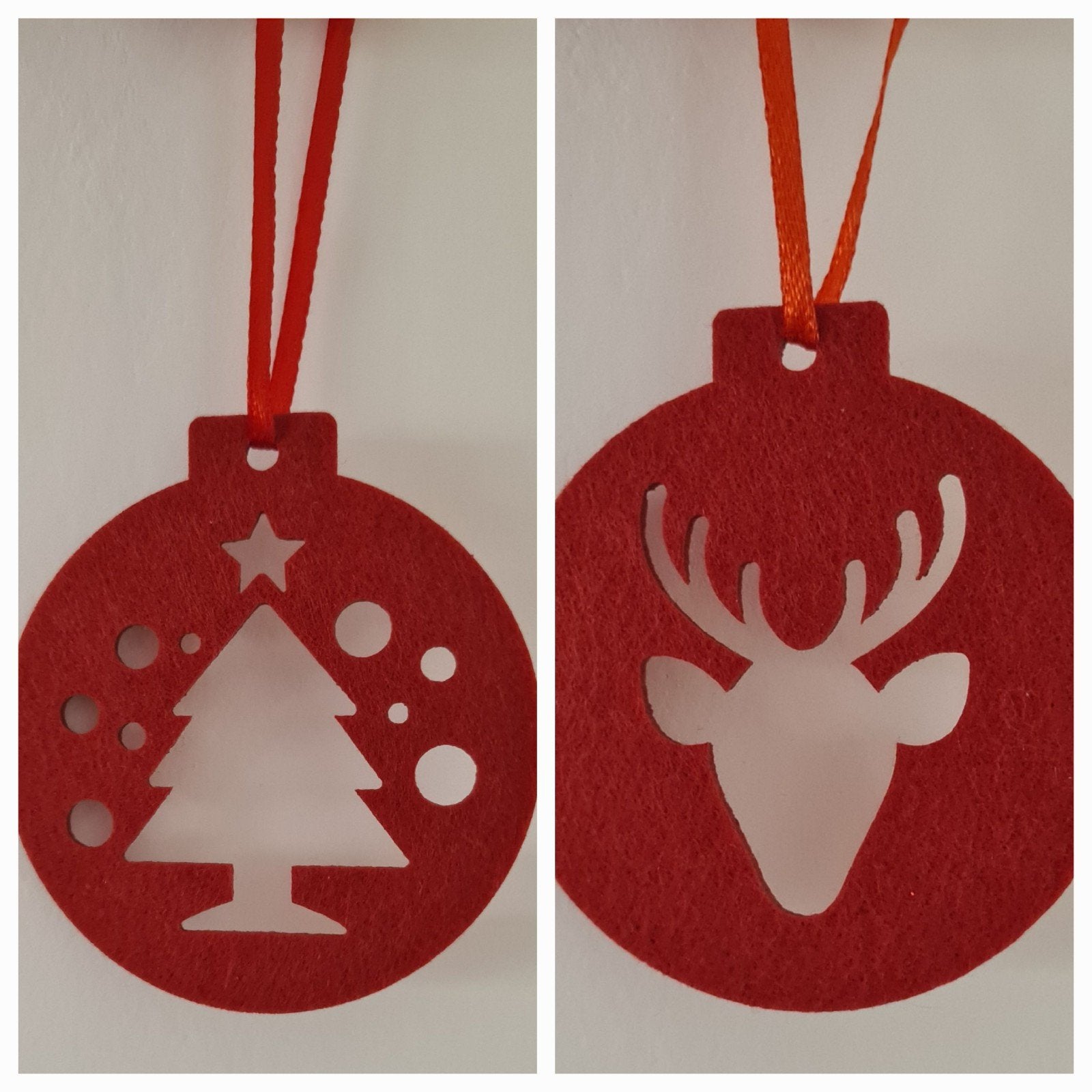 set van 2 rode vilten kerstdecoraties, Diversen, Ophalen, Nieuw