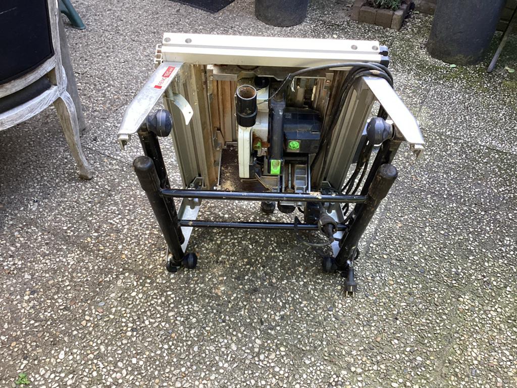 Festo zaagtafel met uitneembare cirkelzaag, Doe-het-zelf en Verbouw, Ophalen, Gebruikt, Cirkelzaag, 600 tot 1200 watt