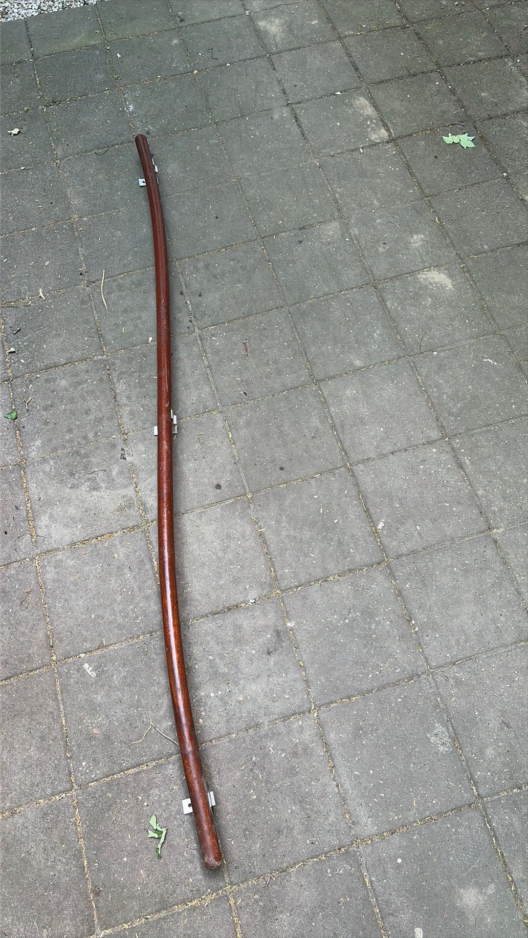 Trapleuning gebogen gevormd antiek hardhout vintage, Ophalen, Gebruikt, 2 tot 4 meter