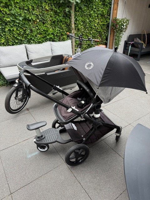 Bugaboo Fox 2 met Treeplank, Parasol, Reistas en Regenhoes, Gebruikt, Bugaboo, Verstelbare duwstang, Ophalen
