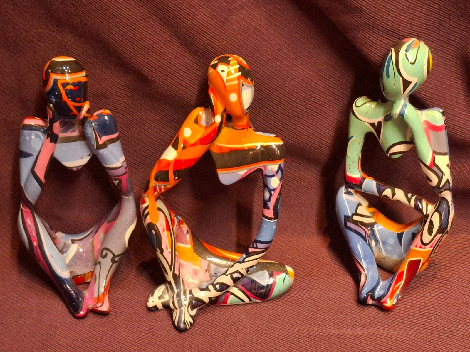 3 Abstracte Denker Beeldjes, Ophalen of Verzenden