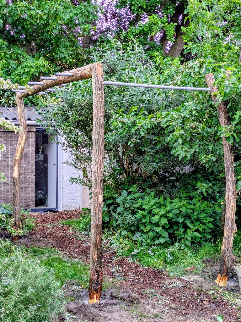 Duurzaam calisthenics toestel voor tuin van boomstammen, Ophalen, Buik, Overige typen