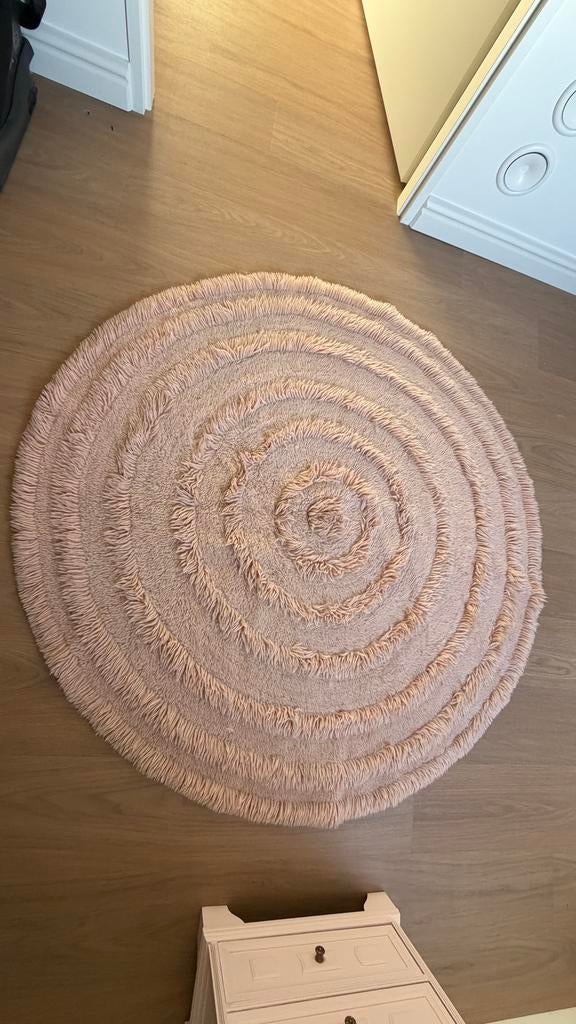 Vloerkleed rond roze HK Living als nieuw, Ophalen of Verzenden, Zo goed als nieuw, Rond, 100 tot 150 cm