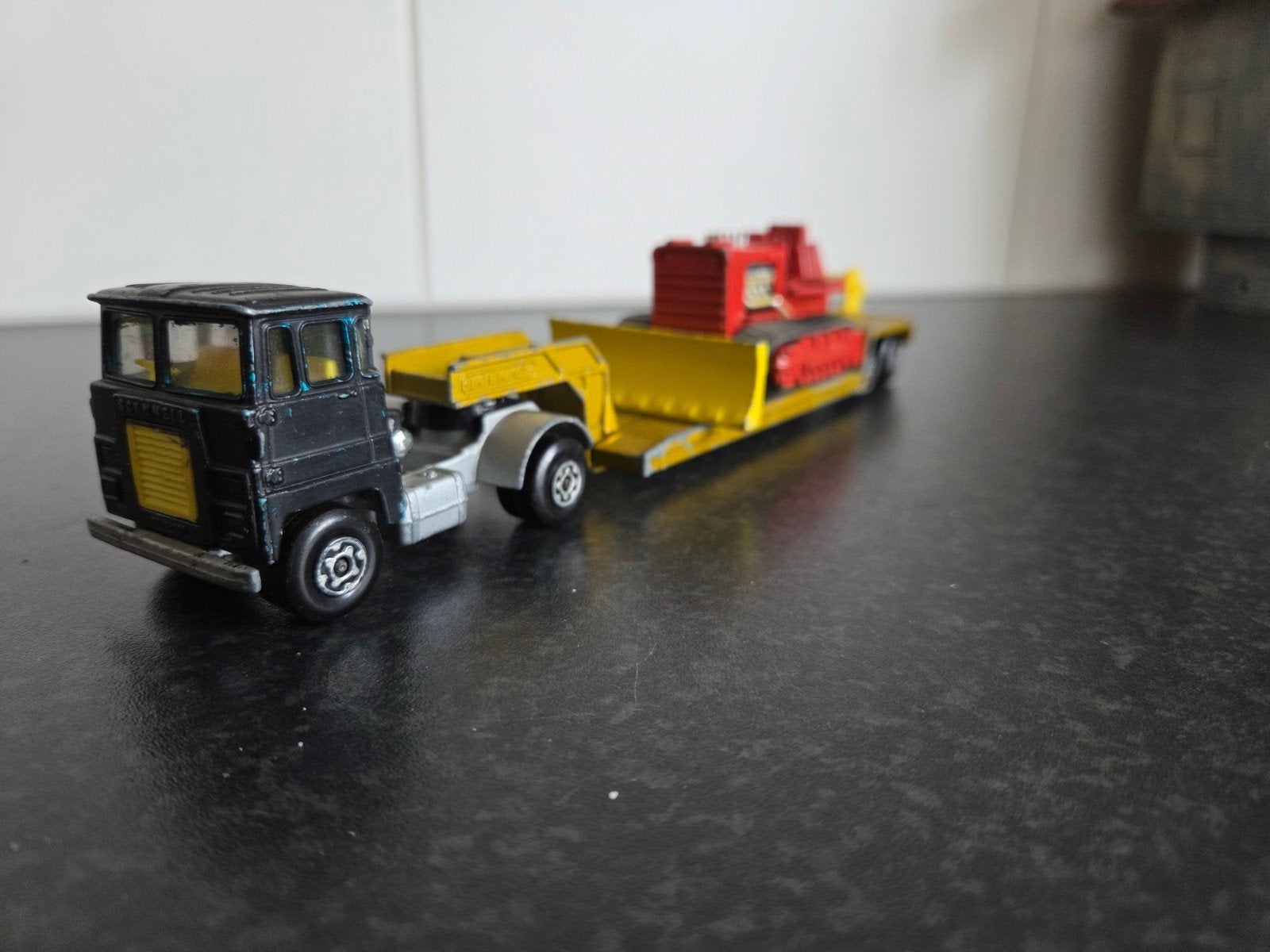 scammell truck met bulldozer matchbox super kings, Ophalen, Bus of Vrachtwagen