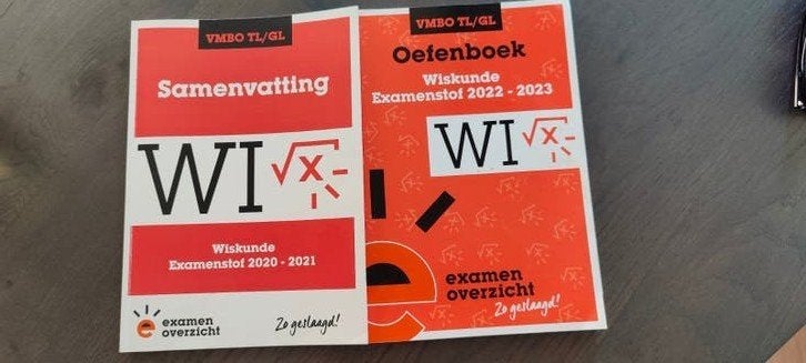 ExamenOverzicht Wiskunde VMBO TL/GL Samenvatting & Oefenboek, VMBO, Wiskunde A, Ophalen of Verzenden, ExamenOverzicht