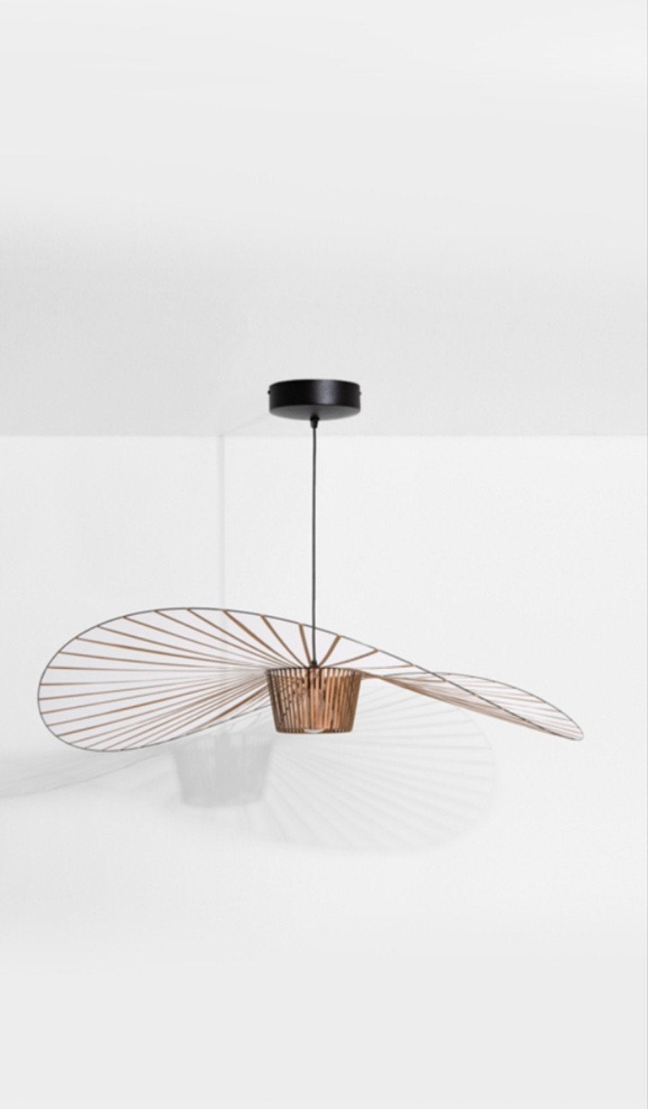 Hanglamp Vertigo linten hoed koper bruin 100x24cm NIEUW, Ophalen, Kunststof, Nieuw, E27 (groot)