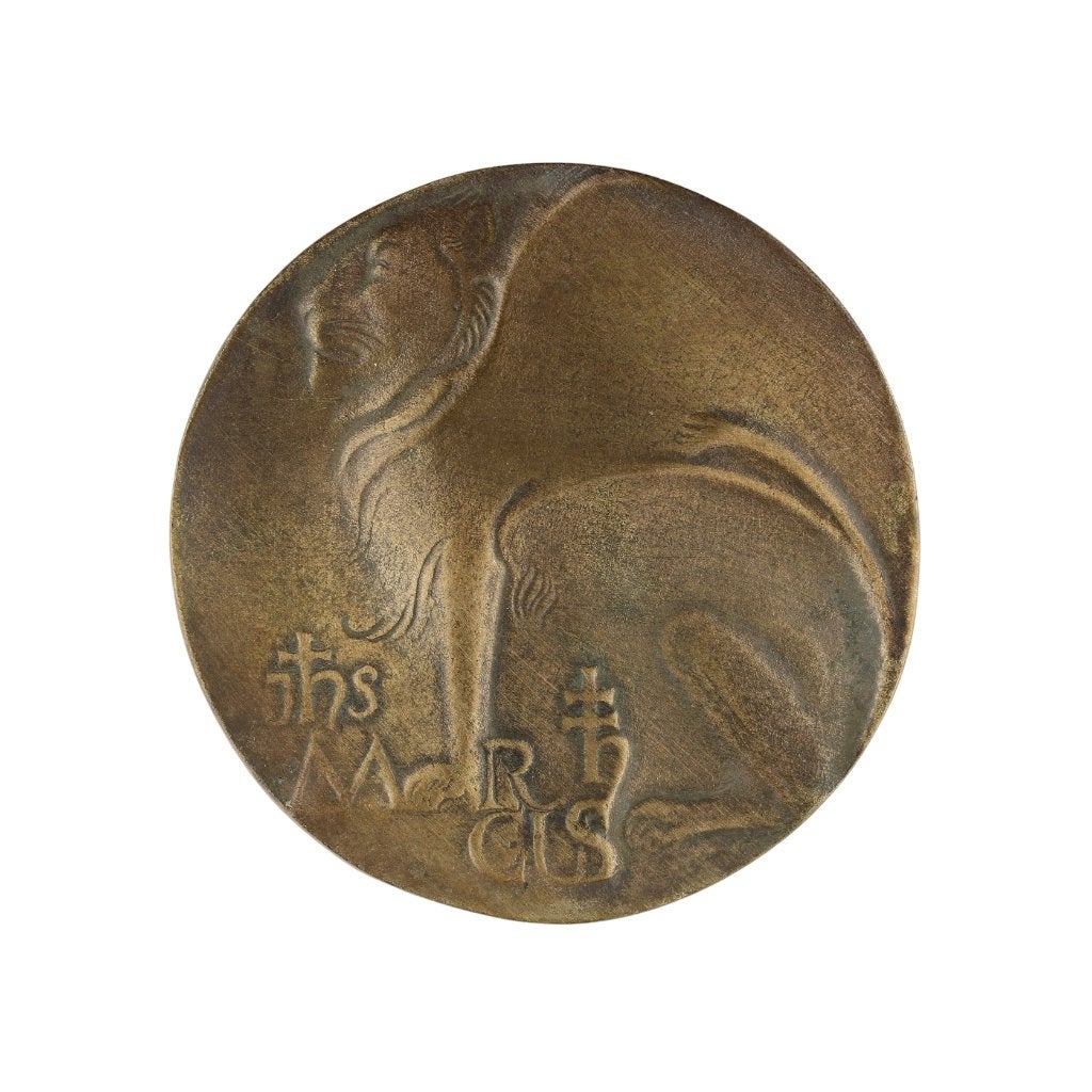 BRONZEN PENNING Marianne Letterie EVANGELIST MARCUS, Verzenden, Brons, Nederland