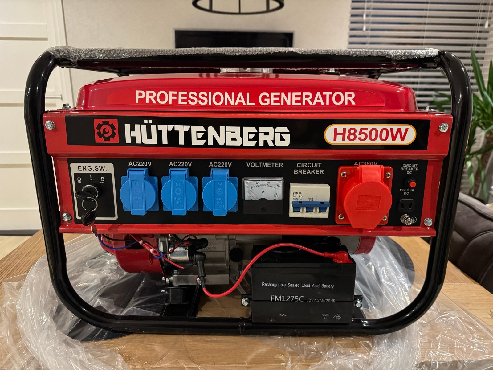 Hüttenberg H8500W Aggregaat - Nieuw in doos, Ophalen, Elektrisch startend, Benzine, Nieuw