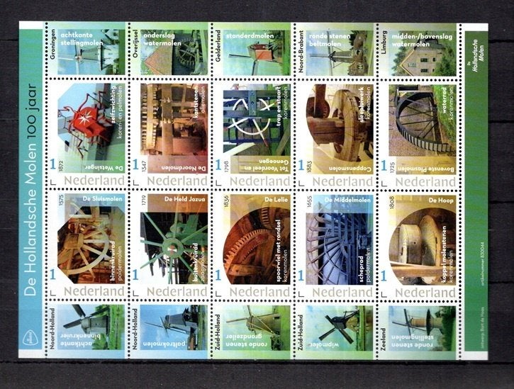 postfris vel met persoonlijke postzegels. MOLENS, Ophalen of Verzenden, Na 1940, Postfris