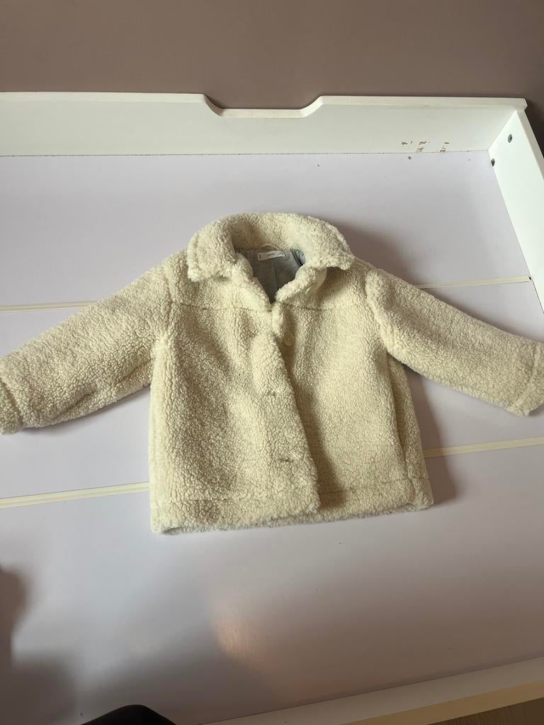 MNG Teddy Jasje Crème Maat 116, Ophalen, Zo goed als nieuw, Meisje, Jas
