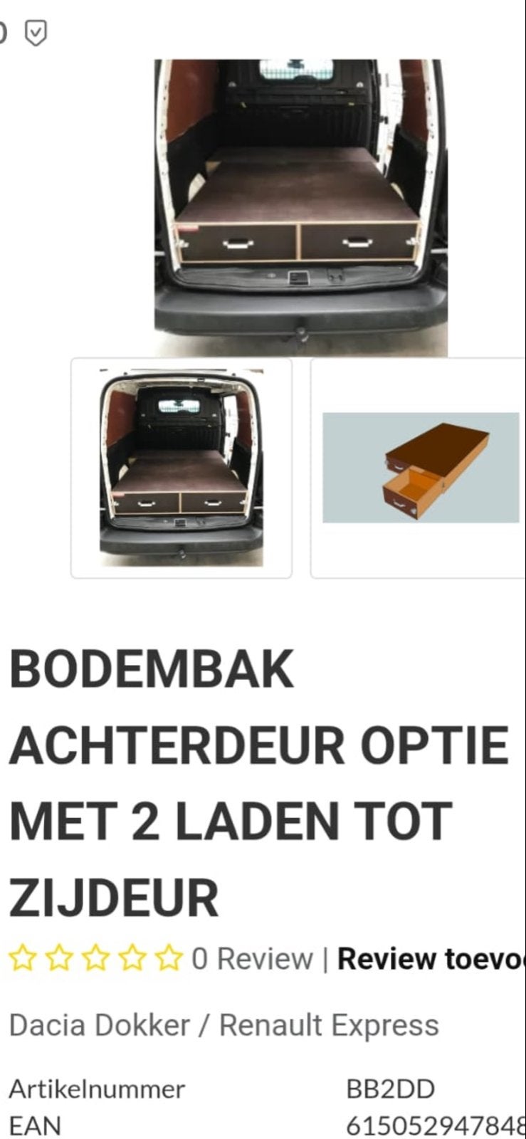 Bodemlade voor Dacia Dokker / Renault Express, Auto diversen, Ophalen, Zo goed als nieuw