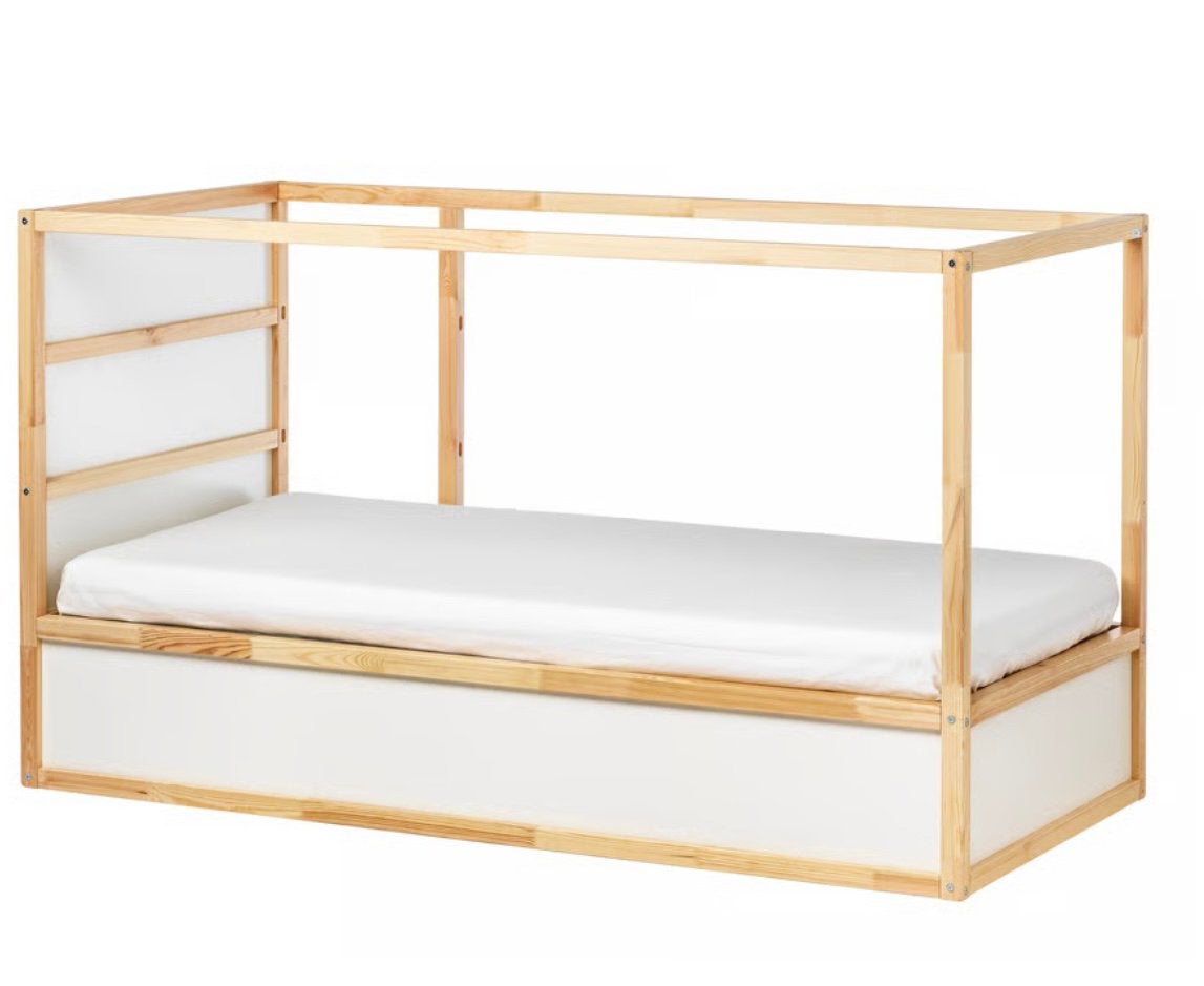 Kinderbed 90x200 groen/wit, Ophalen