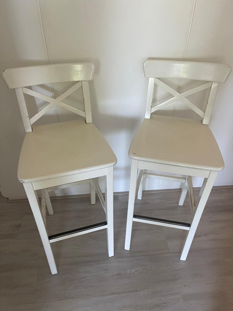 Gebruikte houten barkruk Ikea Ingolf, zithoogte 73 cm, Ophalen, Gebruikt, 60 tot 90 cm, 1 kruk